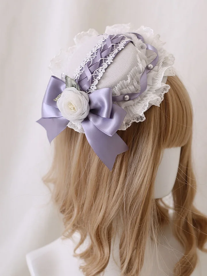 Lolita Hair Accessories Wisteria Floral Headband KC Hat Bow Hair Clips