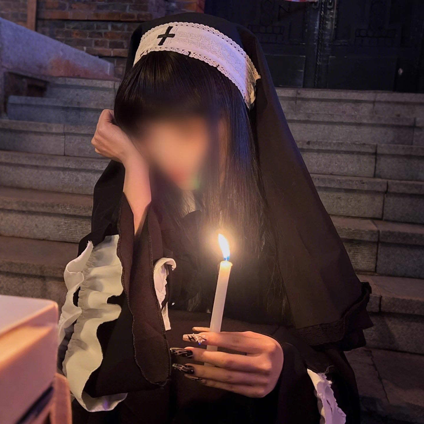 Design Concept:
This Gothic Lolita nun-style hair accessory is available in Beige with Black Veil and White with Black Veil, combining elegance with a punk-inspired edge. The elastic band ensures a secure and comfortable fit, while the soft, lightweight fabric allows the veil to drape naturally. Perfectly suited for Halloween, cosplay, themed gatherings, or daily Lolita styling, it adds a dramatic yet refined touch to any outfit.