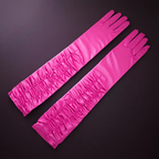 Lolita Hand Accessories Satin Long Gloves Elegant Wrinkle Bridal Wedding Multicolor