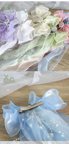 Lolita Hair Accessories Headband Big Bow Streamer Edge Clip Super Fairy Hairpin