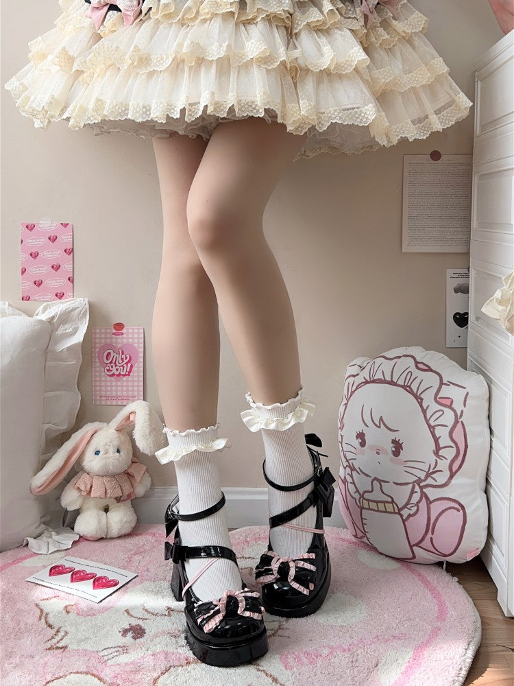 Middle Heel Waterproof Table Lolita Shoes Cute Sweet Girl Japanese Single Shoes Woman