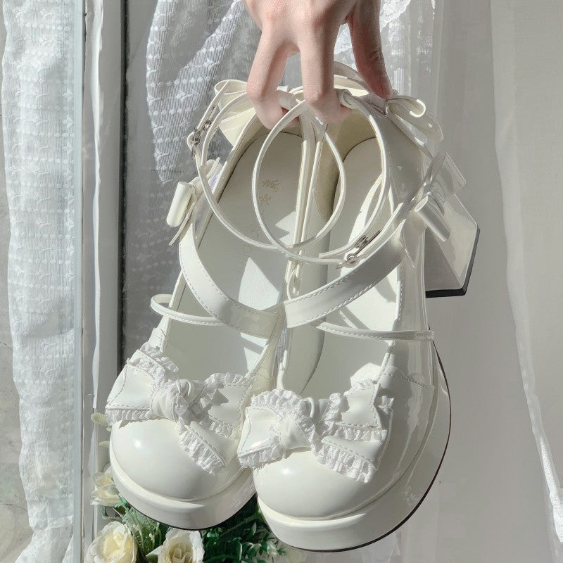 Middle Heel Waterproof Table Lolita Shoes Cute Sweet Girl Japanese Single Shoes Woman