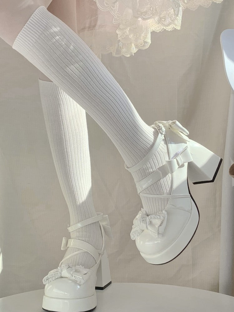 Middle Heel Waterproof Table Lolita Shoes Cute Sweet Girl Japanese Single Shoes Woman