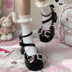 Middle Heel Waterproof Table Lolita Shoes Cute Sweet Girl Japanese Single Shoes Woman