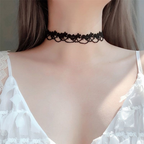 Lolita Necklace Accessories Black White Lace with Lace Gothic Choker