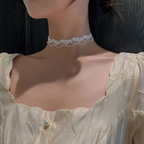 Lolita Necklace Accessories Black White Lace with Lace Gothic Choker