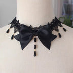 This Lolita Lace Bowknot Pearl Choker Necklace is designed as a versatile accessory to elevate any Lolita look. Featuring delicate lace, dainty pearls, and a sweet bowknot centerpiece, it strikes a balance between elegance and cuteness. The soft yet ornate design makes it perfect for pairing with dresses, from sweet styles to gothic ensembles. Ideal for tea parties, photoshoots, or daily styling, this choker adds a refined touch of Lolita charm.