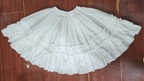Lolita Petticoat Cotton Embroidered Skirt Rose Ruffle Hem White Black