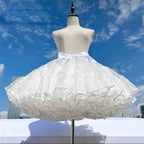 Lolita Petticoats White Puffy Ruffles Gauze Gown Crinoline Daily 12inches