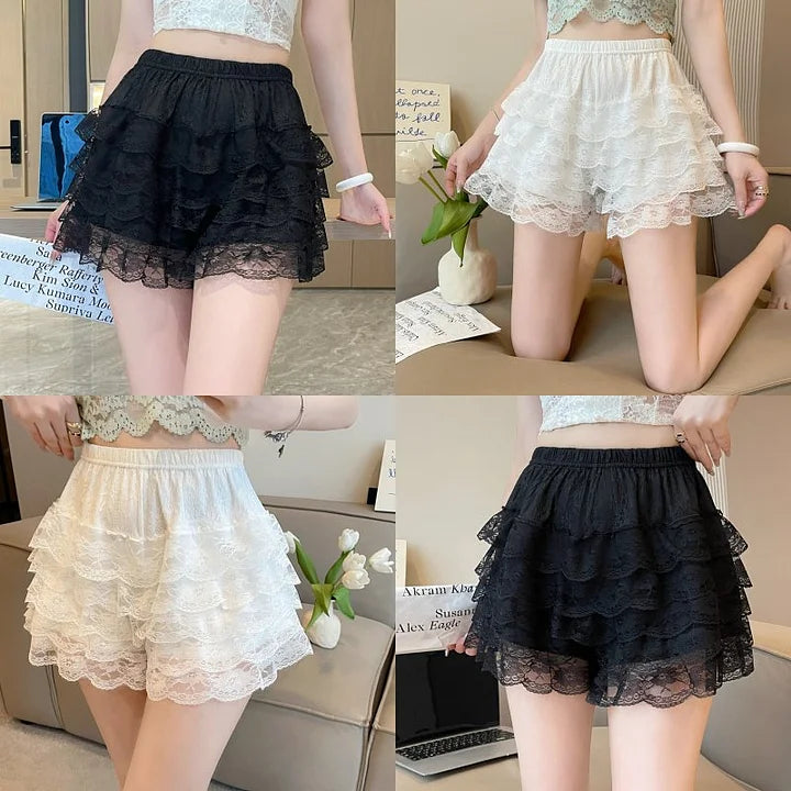 Lolita Petticoat White Black Lace Thin Cake Shorts Short Women's Summer