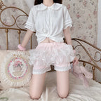 Lolita Petticoat White Pink Pumpkin Pants Cake Shorts Leggings Lace Gauze Ruffle Lolita