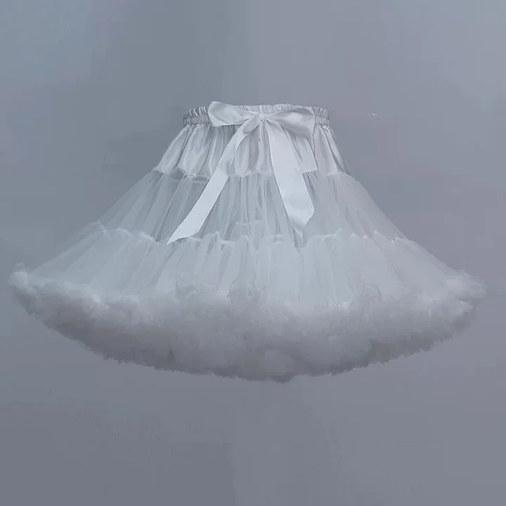 Lolita Petticoats Pink White Daily Puffy Sweet Crinoline Full Gown 15.5inches