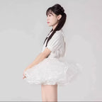 Lolita Petticoats White Cake Layer Ruffle Puffy Pannier Crinoline Organza 10inches