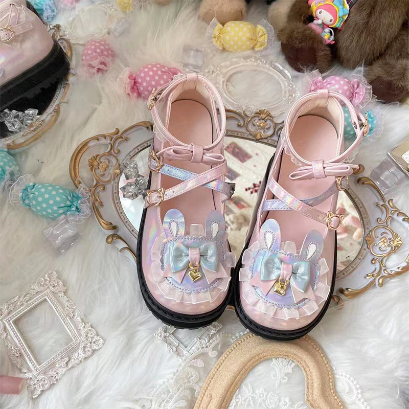Lolita Shoes Doll Shoes Fleece Lolita Sweet Large Size Single Shoes Cookie Sole