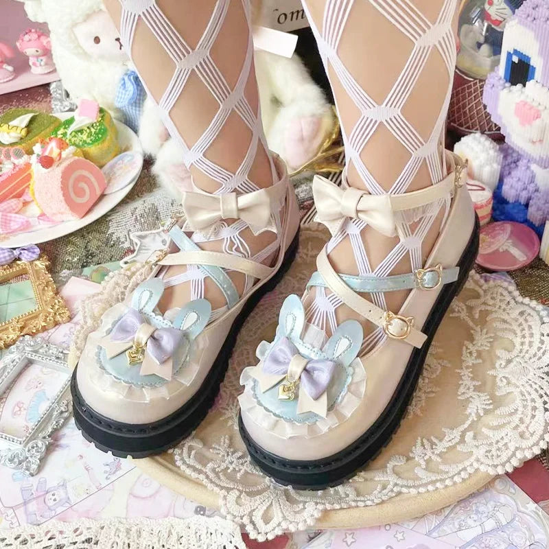 Lolita Shoes Doll Shoes Fleece Lolita Sweet Large Size Single Shoes Cookie Sole