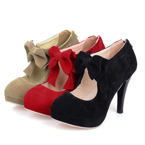 "Timeless Sweetness"&nbsp;— Inspired by the classic elegance of vintage confectionery packaging and the playful charm of Lolita fashion, these heels blend simplicity with sophistication. The pure color palette offers versatile styling options, while the bowknot detail adds a touch of romantic whimsy, making them perfect for both daily wear and special occasions.