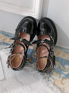 Lolita Shoes Lolita Women's Shoes Black Mary Jane Goth Sweet School Small Leather Shoes Large Size