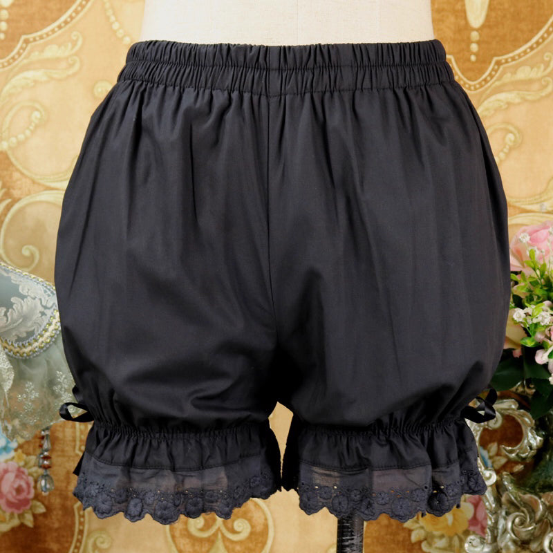Design Concept:
These Lolita-style shorts are designed as lightweight, breathable innerwear to provide both comfort and modesty. Made from soft cotton and adorned with delicate lace, they ensure a secure anti-see-through layer under skirts or dresses. Available in black and white, these shorts combine practicality with Japanese-inspired Lolita aesthetics, making them ideal for daily wear, casual outings, or layered summer outfits.