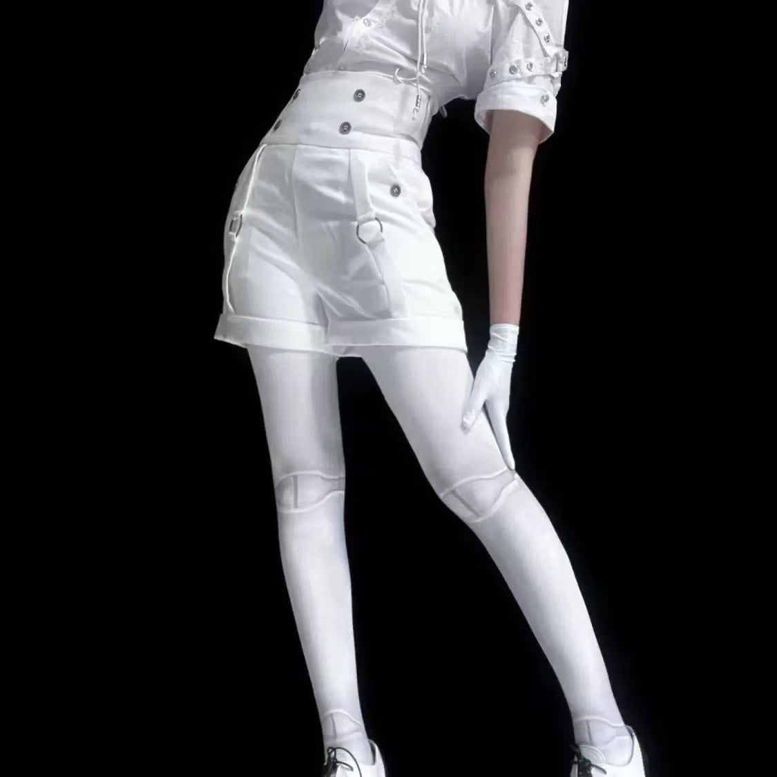Design Concept:

These Lolita Shorts in White and Black bring a refined Gothic French vintage aesthetic to any Lolita ensemble. Designed with a flattering high-waist cut, they offer both elegance and comfort, making them a versatile staple for layering under Lolita blouses, corsets, or long coats. The classic monochrome palette highlights the retro charm while maintaining a subtle gothic edge. Perfect for tea parties, stage performances, cosplay events, or daily alternative fashion styling, these shorts bal