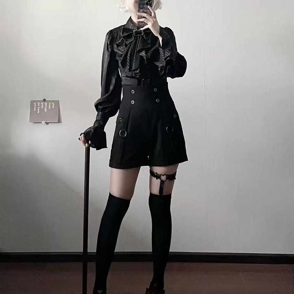 Design Concept:

These Lolita Shorts in White and Black bring a refined Gothic French vintage aesthetic to any Lolita ensemble. Designed with a flattering high-waist cut, they offer both elegance and comfort, making them a versatile staple for layering under Lolita blouses, corsets, or long coats. The classic monochrome palette highlights the retro charm while maintaining a subtle gothic edge. Perfect for tea parties, stage performances, cosplay events, or daily alternative fashion styling, these shorts bal