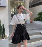Design Concept:
This Lolita skirt in black features an irregular hemline with a high-waist A-line puffed silhouette, designed to flatter the figure while offering a playful, elegant look. The voluminous shape helps conceal hips naturally, combining style and comfort for daily wear, tea parties, or casual Lolita gatherings. Crafted from soft, breathable fabric, it maintains structure while allowing easy movement, making it a versatile addition to any Lolita wardrobe.