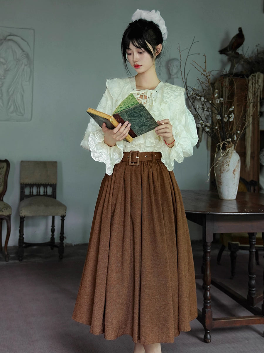 Description:
Step into refined elegance with this French vintage-inspired Lolita skirt, crafted in a sophisticated caramel and green-gray palette. Designed with a high waist and dramatic flared umbrella silhouette, this skirt flatters the figure while adding graceful movement to every step. The timeless vintage design makes it versatile for daily wear, tea party gatherings, or classic Lolita styling. Perfect for those who love understated charm with a touch of grandeur, this skirt blends comfort and eleganc