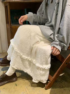 Design Concept:
This Lolita blouse in red features delicate lace detailing and a ruffled hem, creating a festive and whimsical aesthetic perfect for autumn and winter. The soft, breathable fabric ensures comfort while maintaining a structured, elegant look. Its playful yet refined design makes it ideal for daily wear, Christmas celebrations, tea parties, or casual Lolita gatherings.