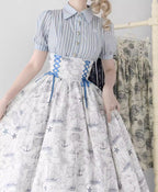 Design Concept:
This Lolita skirt in white features a charming nautical sailboat print and a high-waist puffed silhouette, showcasing a blend of vintage elegance and playful Lolita style. The generous skirt flare creates a graceful, voluminous look, perfect for daily wear, tea parties, or casual Lolita gatherings. Crafted from soft, breathable fabric, it offers comfort while maintaining a structured, eye-catching silhouette.