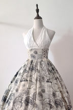 Embark on a journey of timeless elegance with this nautical-inspired Lolita skirt. Crafted in a soft beige hue, the design features intricate vintage sailing ship prints that evoke the romance of oceanic adventures. The high-waist cut and generously flared hem create a dramatic yet graceful silhouette, perfect for twirling. Made from premium lightweight fabric, this skirt balances sophistication with comfort. Ideal for seaside gatherings, themed events, or adding a touch of whimsical nostalgia to your coord