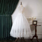 Embrace timeless elegance with this classic Lolita A-line skirt. Crafted for versatility, its high-waist design and graceful silhouette flatter every figure. The monochromatic black and white scheme pairs seamlessly with any Lolita blouse or accessory. Made from premium structured fabric, it maintains its shape while offering comfort for all-day wear. Perfect for tea parties, conventions, or elegant daily wear, this skirt embodies the refined spirit of traditional Lolita fashion—where sophistication meets w