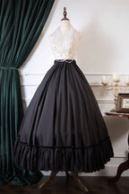 Embrace timeless elegance with this classic Lolita A-line skirt. Crafted for versatility, its high-waist design and graceful silhouette flatter every figure. The monochromatic black and white scheme pairs seamlessly with any Lolita blouse or accessory. Made from premium structured fabric, it maintains its shape while offering comfort for all-day wear. Perfect for tea parties, conventions, or elegant daily wear, this skirt embodies the refined spirit of traditional Lolita fashion—where sophistication meets w