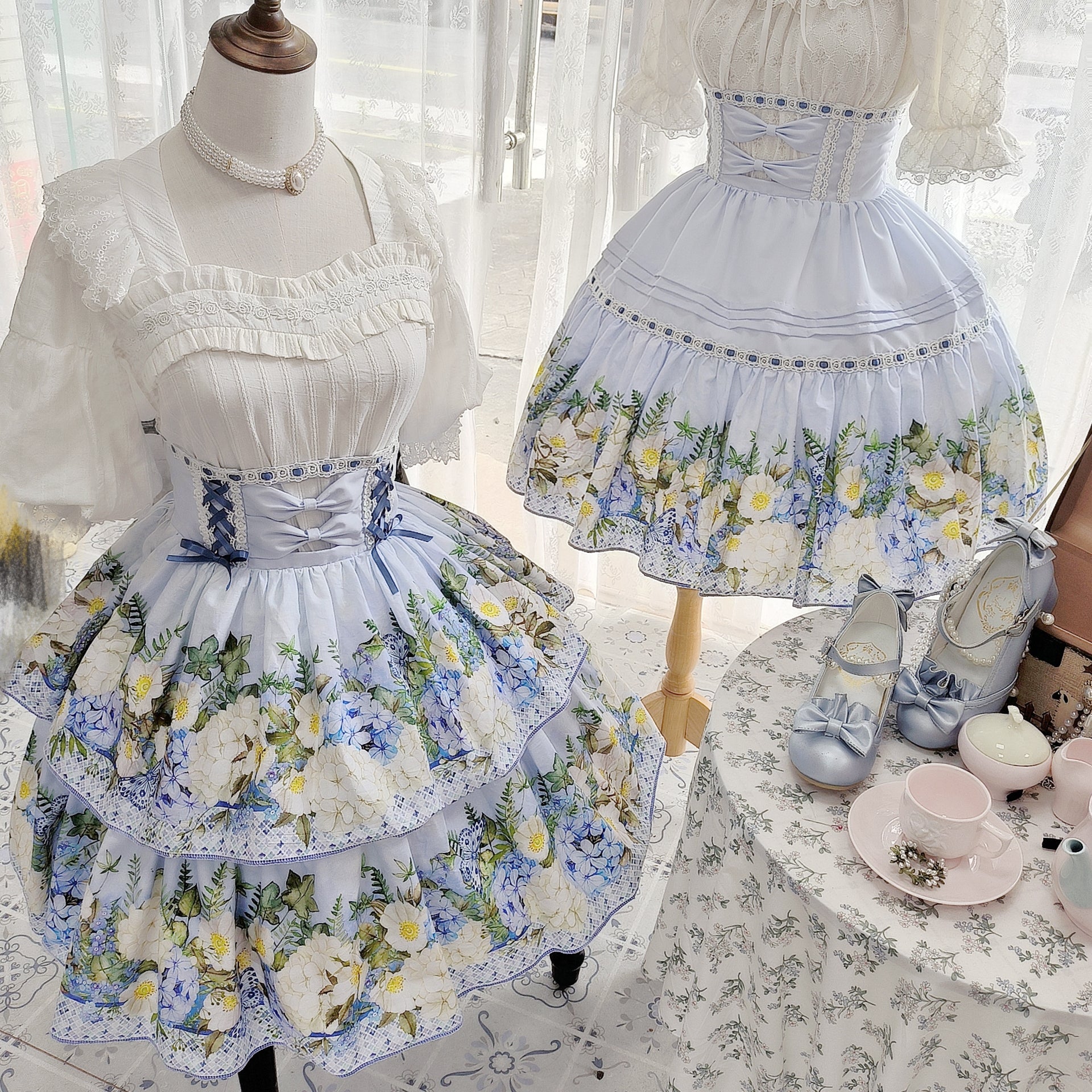Bloom into elegance with this floral Lolita skirt, where vintage-inspired blossoms dance across a graceful A-line silhouette. The high-waist design accentuates your figure while the layered construction creates a light, airy volume perfect for spring gatherings. Delicate碎花印花 evokes the romance of a secret garden, crafted from premium fabric for both structure and comfort. Ideal for tea parties, garden events, or adding a touch of whimsy to everyday wear, this skirt celebrates the timeless beauty of nature t