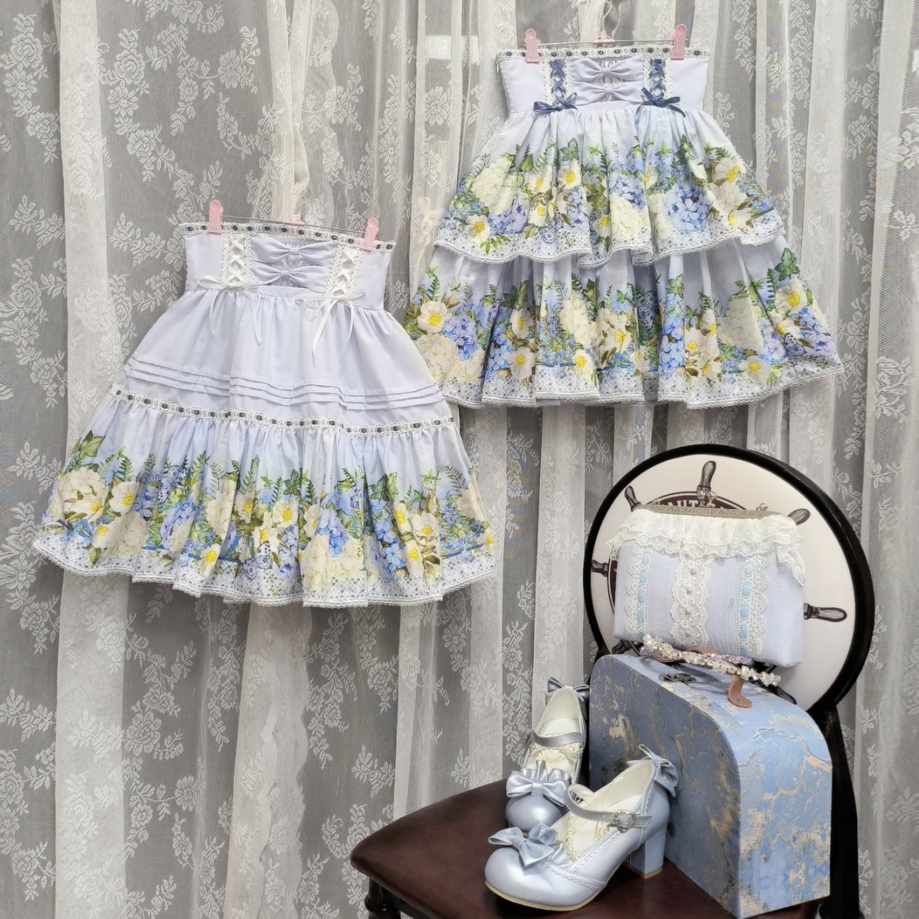 Bloom into elegance with this floral Lolita skirt, where vintage-inspired blossoms dance across a graceful A-line silhouette. The high-waist design accentuates your figure while the layered construction creates a light, airy volume perfect for spring gatherings. Delicate碎花印花 evokes the romance of a secret garden, crafted from premium fabric for both structure and comfort. Ideal for tea parties, garden events, or adding a touch of whimsy to everyday wear, this skirt celebrates the timeless beauty of nature t