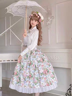 Design Concept:
This Lolita skirt, available in black and white, features a delicate and charming floral print that brings a touch of elegance to everyday styling. Crafted from soft, breathable fabric, the semi-length silhouette ensures a graceful drape and comfortable fit. The design combines classic Lolita aesthetics with modern versatility, making it ideal for daily wear, tea parties, or casual Lolita gatherings. Its timeless color palette and intricate floral detailing add a sophisticated yet playful ch
