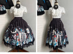 Unveil a realm of dark elegance with this original Gothic Lolita set, featuring an intricately embossed pattern that whispers of ancient mysteries. The high-waist SK skirt flows into a dramatic silhouette, paired with a matching cape that adds layers of theatrical grandeur. Crafted from premium textured fabric, the ensemble balances sophistication with subversive charm. Ideal for moonlit gatherings, Gothic events, or making a bold fashion statement, this set celebrates the artistry of shadow and light—where