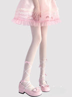 Inspired by the delicate elegance of Lolita fashion, these tights combine fantasy and function. Adorned with dainty pearl details and a charming bow accent, they embody romantic innocence. Crafted with lightweight, snag-resistant fabric for summer comfort, they offer both durability and dreamy aesthetics. Perfect for completing a sweet Lolita coordinate while ensuring graceful movement all day.