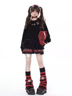 Mixing punk rebellion with cozy warmth, these leg warmers feature bold stripes and edgy star embroidery. The stretchy, thigh-hugging fit is perfect for layering, adding a touch of subculture style to any winter outfit. Stand out, stay warm, and defy the ordinary.