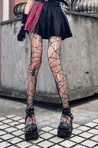 Designed for the daring and elegant, these black Gothic socks blend seduction with sophistication. The over-the-knee length and wide cuff create a striking silhouette, while intricate lace and fishnet detailing add texture and allure. Perfect for completing a bold Lolita or Gothic coord, these socks empower wearers to embrace their darkly romantic side. Crafted for both style and statement, they transform any outfit into a masterpiece of dramatic elegance.