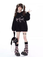 Inspired by the playful yet edgy "Sweet Punk" aesthetic, these knit sock boots blend Japanese-style cuteness with a touch of rebellion. The black and pink stripes and delicate cut-out details create a striking visual contrast, while the stretchy knit construction ensures a snug, comfortable fit. Perfect for adding a unique twist to your casual or street-style looks, these boots are designed for those who aren't afraid to mix sweetness with a little attitude.