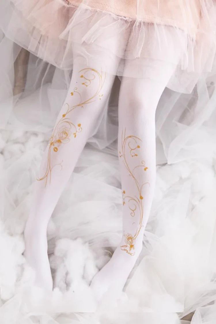 The Black and White Hot Stamping Print Sweet Lolita Pantyhose is designed to capture the playful elegance of Lolita fashion. Featuring delicate hot stamping details, the stockings combine a classic monochrome palette with shimmering accents for a refined yet whimsical charm. They are crafted to complement Lolita dresses and skirts, adding a touch of sophistication while maintaining a sweet, girlish style. Perfect for daily wear or special occasions, they embody both comfort and artistry.