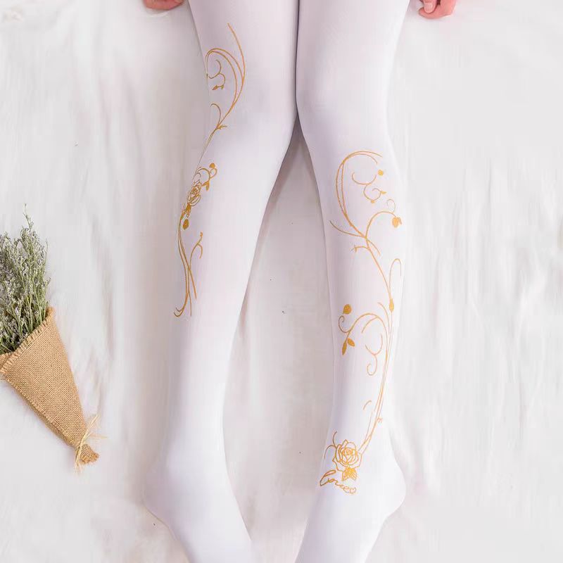 The Black and White Hot Stamping Print Sweet Lolita Pantyhose is designed to capture the playful elegance of Lolita fashion. Featuring delicate hot stamping details, the stockings combine a classic monochrome palette with shimmering accents for a refined yet whimsical charm. They are crafted to complement Lolita dresses and skirts, adding a touch of sophistication while maintaining a sweet, girlish style. Perfect for daily wear or special occasions, they embody both comfort and artistry.