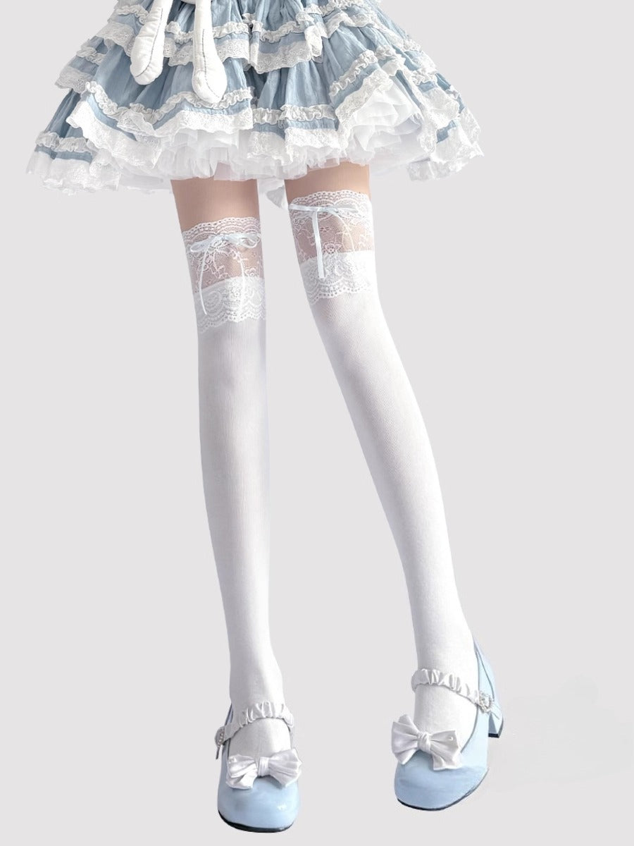 Design Concept:

These stockings showcase sophisticated craftsmanship with&nbsp;premium pure cotton construction&nbsp;and reinforced stitching along the lace detailing, ensuring a secure yet comfortable fit that maintains its perfect position throughout the day. The gentle elastic band provides optimal comfort without constriction, making them ideal for extended wear. With a&nbsp;versatile tube length of approximately 50cm, they offer flattering coverage for various styling preferences. Available in three d