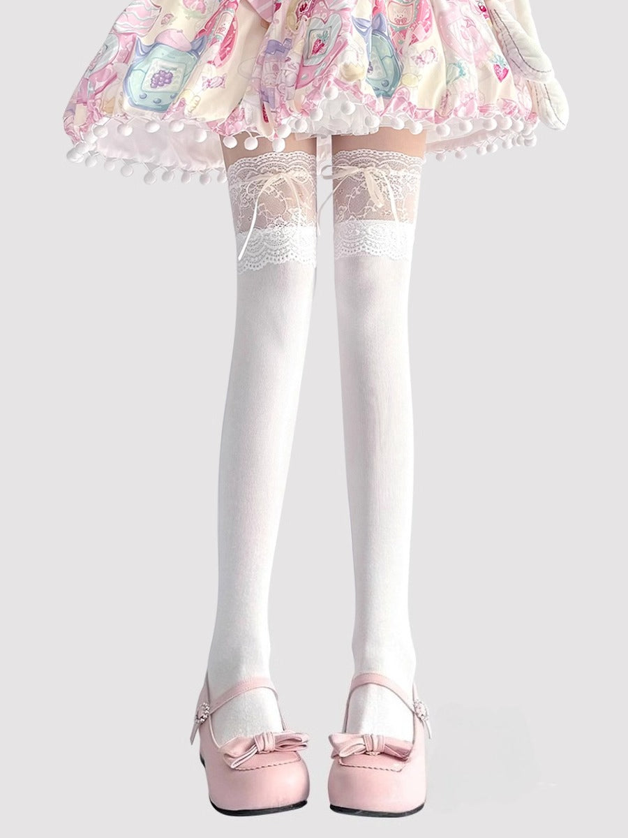 Design Concept:

These stockings showcase sophisticated craftsmanship with&nbsp;premium pure cotton construction&nbsp;and reinforced stitching along the lace detailing, ensuring a secure yet comfortable fit that maintains its perfect position throughout the day. The gentle elastic band provides optimal comfort without constriction, making them ideal for extended wear. With a&nbsp;versatile tube length of approximately 50cm, they offer flattering coverage for various styling preferences. Available in three d