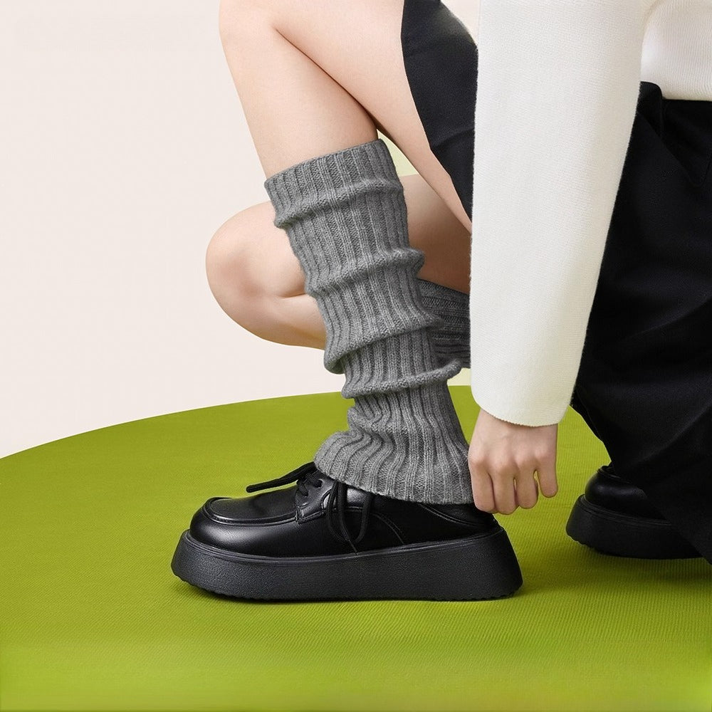 Design Concept:

These Lolita knee-high knit socks come in a soft palette of beige, oatmeal, gray, and white, designed to complement a variety of Lolita outfits. Crafted from a cozy, stretchable knit, they provide a comfortable fit while maintaining a structured shape. The layered, stacked design adds a playful and whimsical touch, perfect for daily wear, tea parties, or casual Lolita gatherings. Delicate ribbing ensures the socks stay in place, while the versatile colors make them an essential addition to 