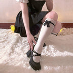 Lolita Stockings Bow Tube White Lace Calf Japanese Spring and Autumn Lolita Accessories