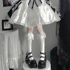 Lolita Stockings Bow Tube White Lace Calf Japanese Spring and Autumn Lolita Accessories