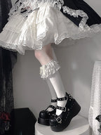 Lolita Stockings Bow Tube White Lace Calf Japanese Spring and Autumn Lolita Accessories