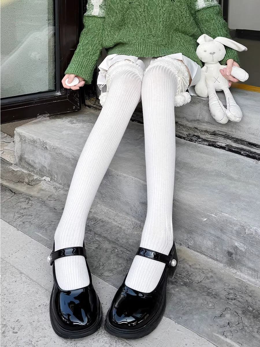 Design Concept:


Step into a world of cozy elegance with our Lolita Stockings Japanese Style Sherpa Over-The-Knee Socks. Meticulously crafted from premium pure cotton, these thigh-high wonders combine timeless Japanese aesthetic with luxurious comfort. The plush Sherpa fleece lining embraces your legs in cloud-like softness, providing exceptional warmth during chilly days while maintaining breathability for all-day wear.