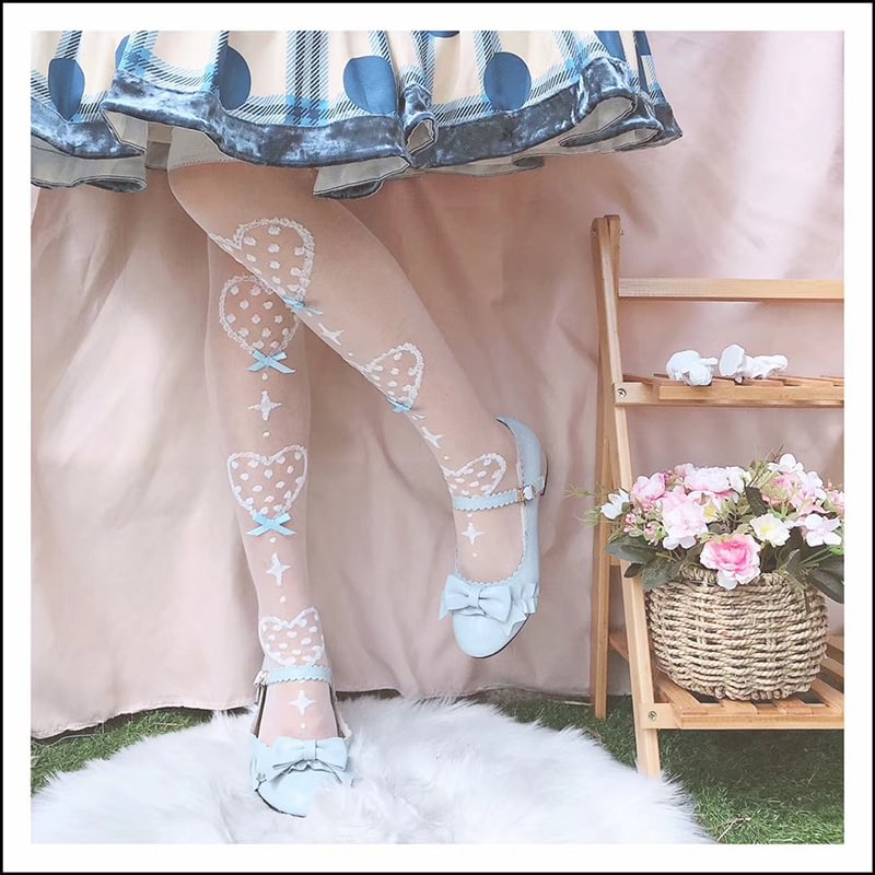 Lolita Stockings Sweet Lolita Over Knee Socks Women's Autumn Lolita Calf Mid Tube Socks Red Bow Lolita Accessories