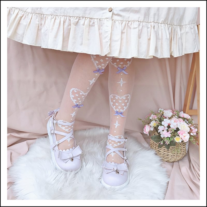 Lolita Stockings Sweet Lolita Over Knee Socks Women's Autumn Lolita Calf Mid Tube Socks Red Bow Lolita Accessories